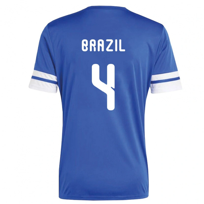 Danxen Niño Camiseta Curazao Keano Brazil #4 Marino Blanco 1ª Equipación 26-28 La Camisa México