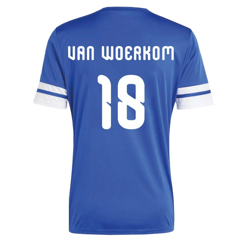 Danxen Niño Camiseta Curazao Sebastian Van Woerkom #18 Marino Blanco 1ª Equipación 26-28 La Camisa México