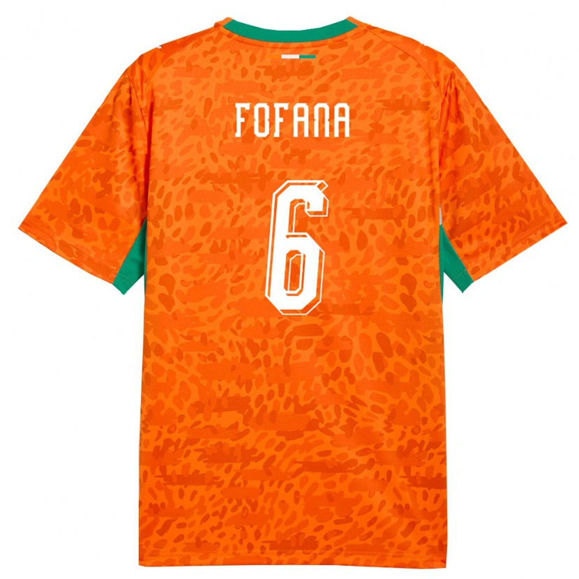 Danxen Niño Camiseta Costa De Marfil Seko Fofana #6 Naranja Verde Blanco 1ª Equipación 26-28 La Camisa México