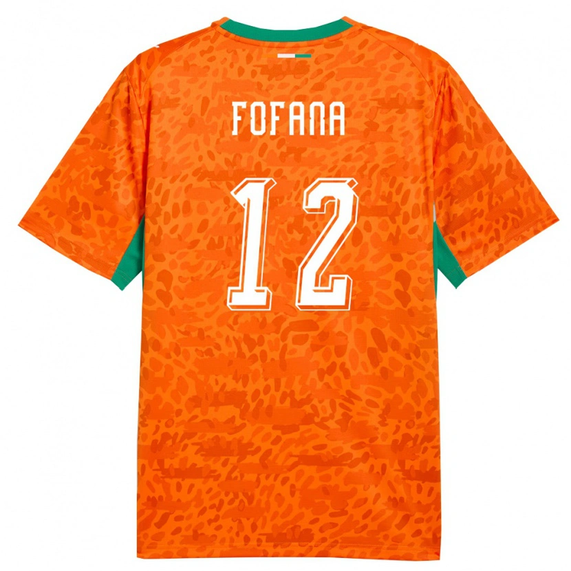 Danxen Niño Camiseta Costa De Marfil Souleymane Fofana #12 Naranja Verde Blanco 1ª Equipación 26-28 La Camisa México