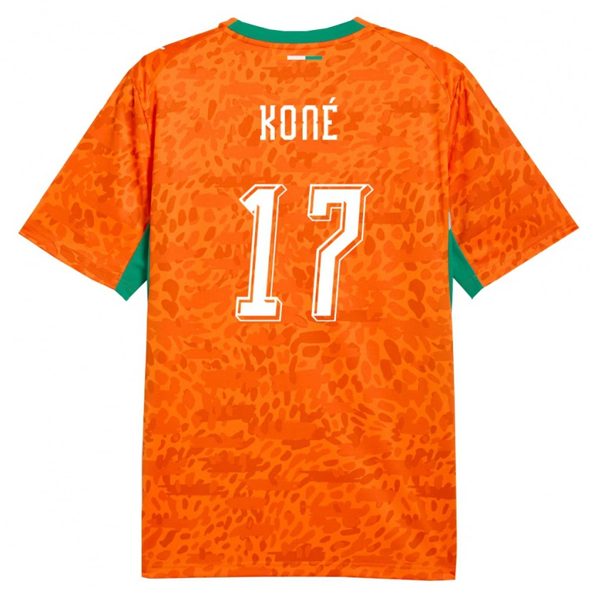 Danxen Niño Camiseta Costa De Marfil Ali Koné #17 Naranja Verde Blanco 1ª Equipación 26-28 La Camisa México