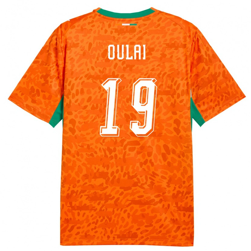 Danxen Niño Camiseta Costa De Marfil Christ Inao Oulaï #19 Naranja Verde Blanco 1ª Equipación 26-28 La Camisa México