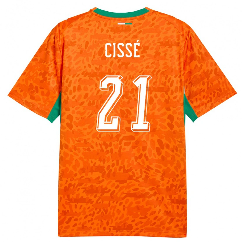 Danxen Niño Camiseta Costa De Marfil Aboulaye Cissé #21 Naranja Verde Blanco 1ª Equipación 26-28 La Camisa México