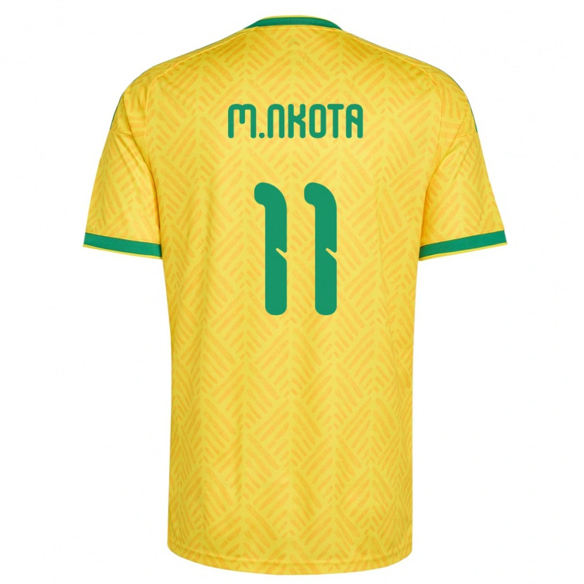 Danxen Niño Camiseta Sudáfrica Mohau Nkota #11 Amarillo Verde 1ª Equipación 26-28 La Camisa México