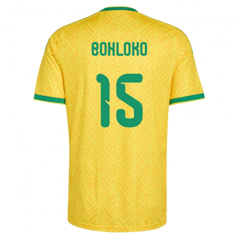 Danxen Niño Camiseta Sudáfrica Neo Bohloko #15 Amarillo Verde 1ª Equipación 26-28 La Camisa México