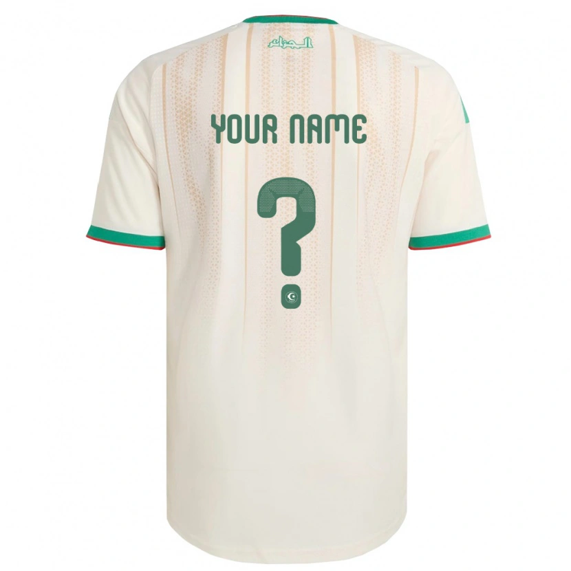 Danxen Niño Camiseta Argelia Su Nombre #0 Marfil Verde Rojo 1ª Equipación 26-28 La Camisa México