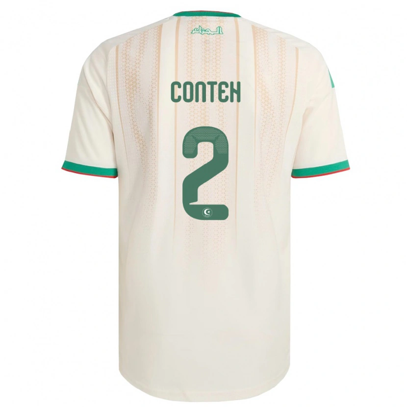 Danxen Niño Camiseta Argelia Jalil Conteh #2 Marfil Verde Rojo 1ª Equipación 26-28 La Camisa México