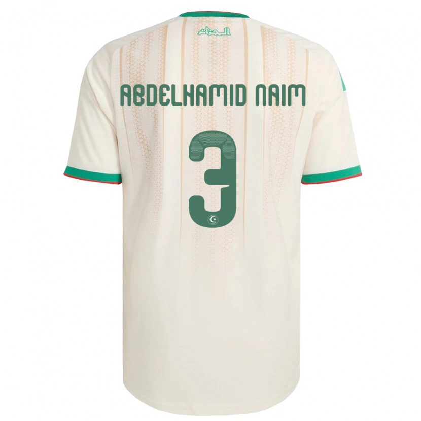 Danxen Niño Camiseta Argelia Issam Abdelhamid Naim #3 Marfil Verde Rojo 1ª Equipación 26-28 La Camisa México