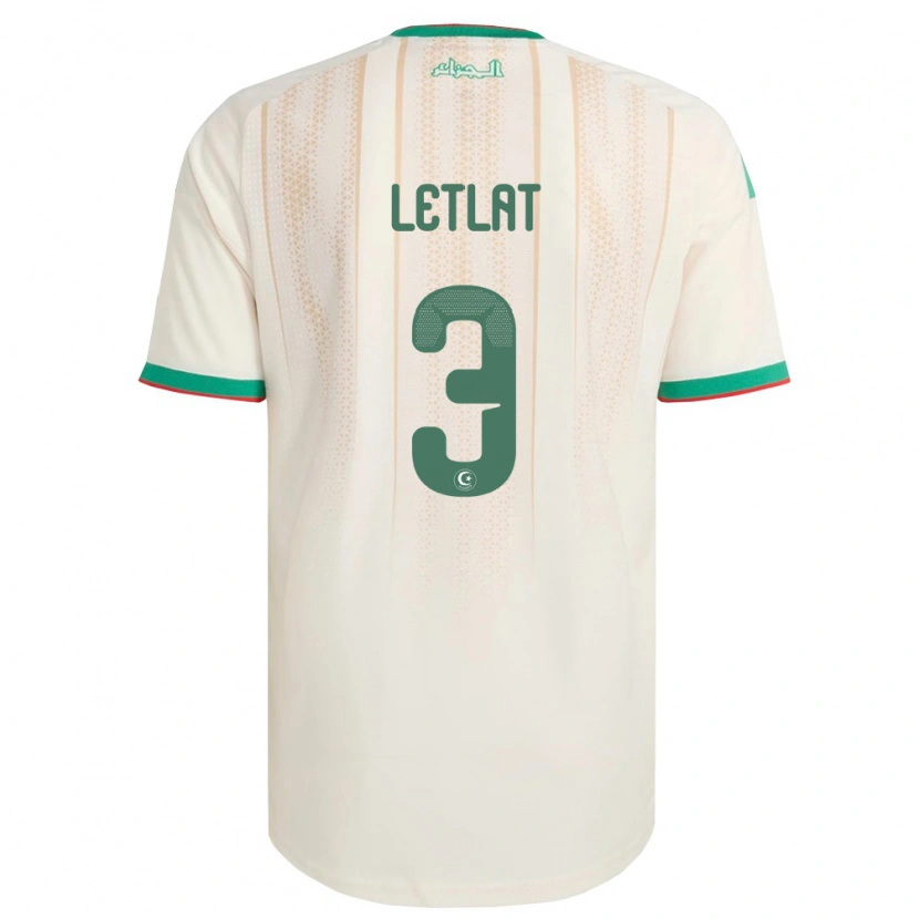 Danxen Niño Camiseta Argelia Adam Letlat #3 Marfil Verde Rojo 1ª Equipación 26-28 La Camisa México