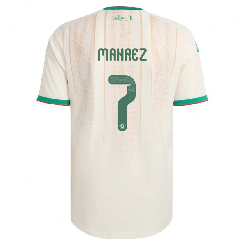 Danxen Niño Camiseta Argelia Riyad Mahrez #7 Marfil Verde Rojo 1ª Equipación 26-28 La Camisa México