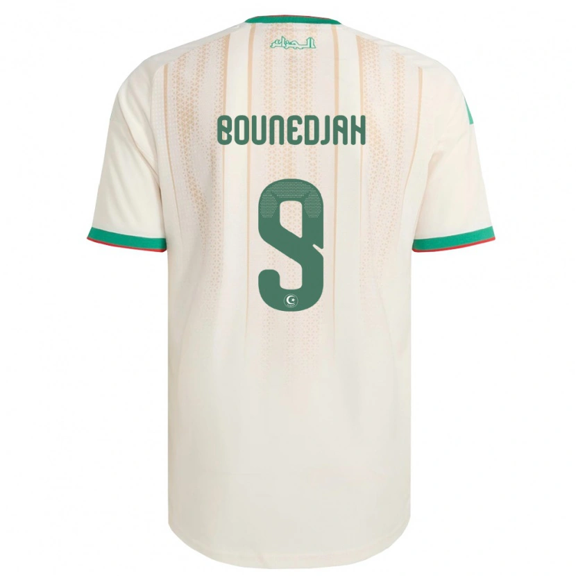 Danxen Niño Camiseta Argelia Baghdad Bounedjah #9 Marfil Verde Rojo 1ª Equipación 26-28 La Camisa México