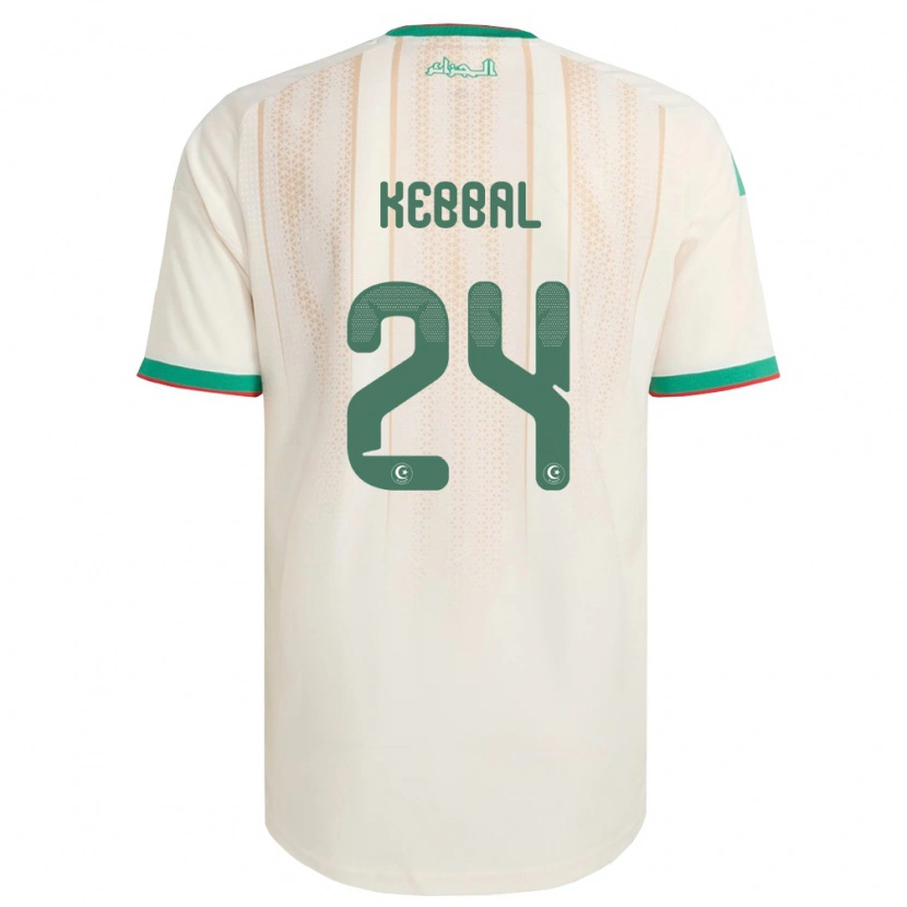 Danxen Niño Camiseta Argelia Ilan Kebbal #24 Marfil Verde Rojo 1ª Equipación 26-28 La Camisa México