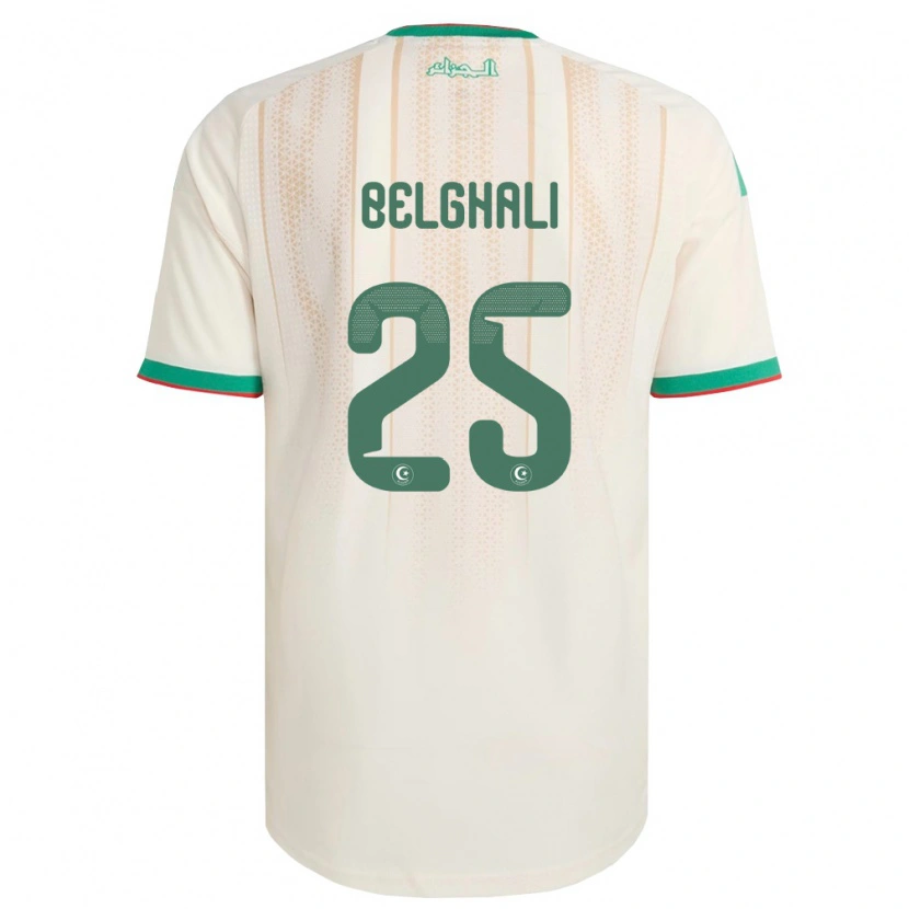 Danxen Niño Camiseta Argelia Rafik Belghali #25 Marfil Verde Rojo 1ª Equipación 26-28 La Camisa México