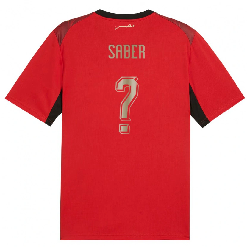 Danxen Niño Camiseta Egipto Youssef Saber #0 Rojo Negro Oro 1ª Equipación 26-28 La Camisa México