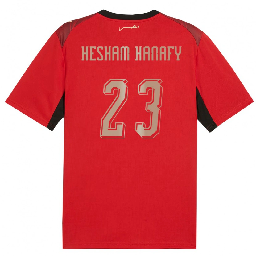 Danxen Niño Camiseta Egipto Yassin Hesham Hanafy #23 Rojo Negro Oro 1ª Equipación 26-28 La Camisa México