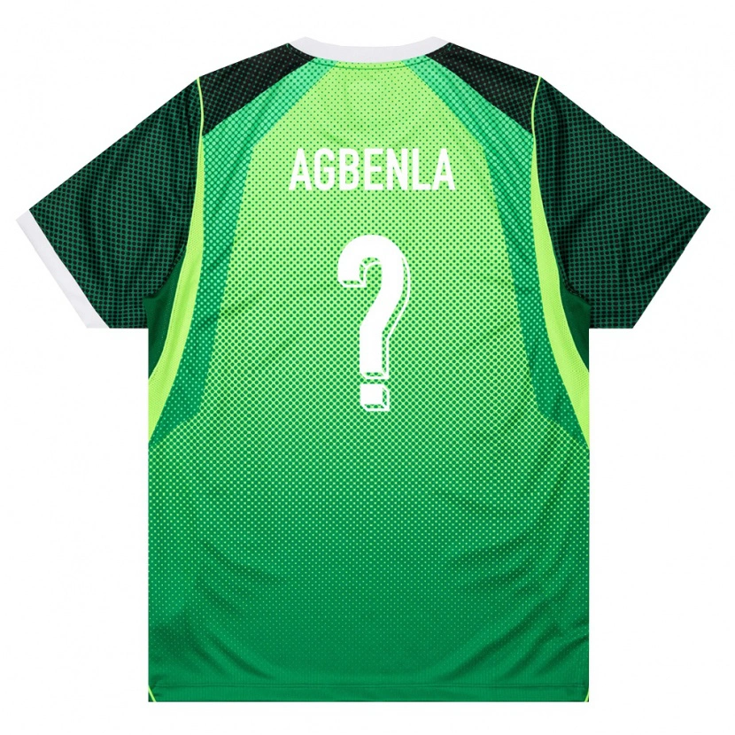 Danxen Niño Camiseta Nigeria Oreoluwa Agbenla #0 Verde Blanco 1ª Equipación 26-28 La Camisa México