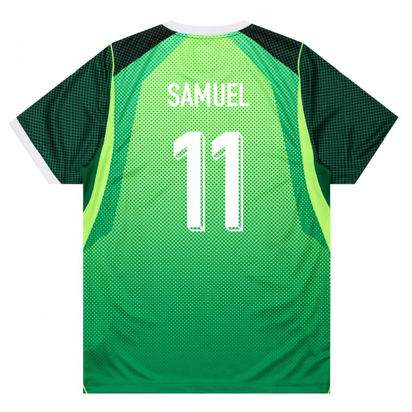 Danxen Niño Camiseta Nigeria Destiny Samuel #11 Verde Blanco 1ª Equipación 26-28 La Camisa México