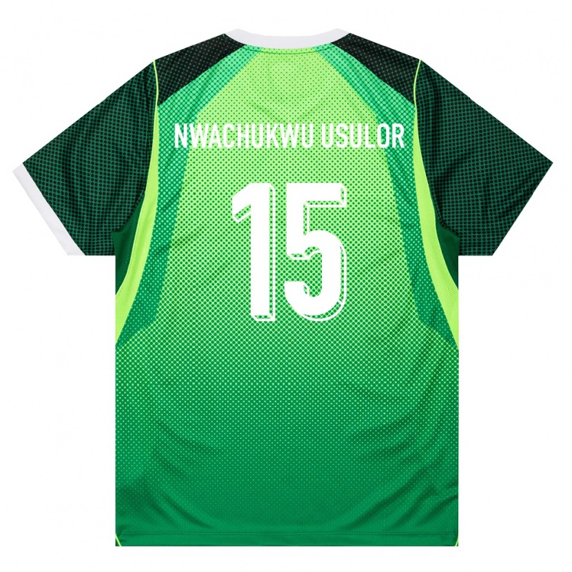 Danxen Niño Camiseta Nigeria Israel Nwachukwu Usulor #15 Verde Blanco 1ª Equipación 26-28 La Camisa México