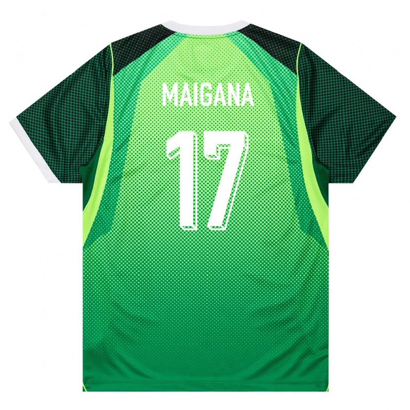 Danxen Niño Camiseta Nigeria Tahir Maigana #17 Verde Blanco 1ª Equipación 26-28 La Camisa México