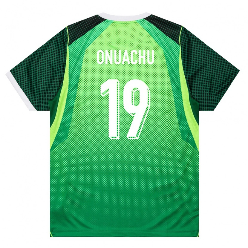 Danxen Niño Camiseta Nigeria Paul Onuachu #19 Verde Blanco 1ª Equipación 26-28 La Camisa México