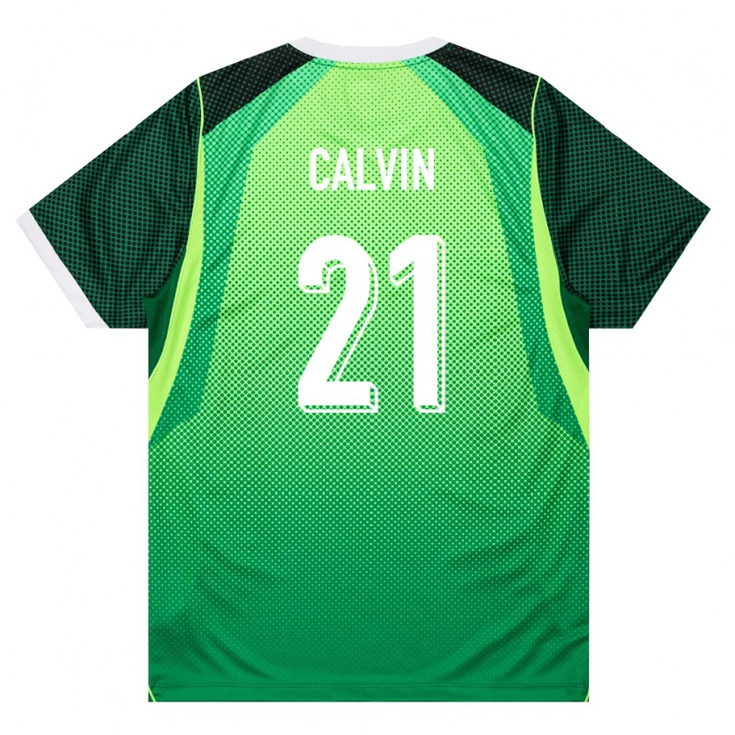 Danxen Niño Camiseta Nigeria Calvin Bassey #21 Verde Blanco 1ª Equipación 26-28 La Camisa México