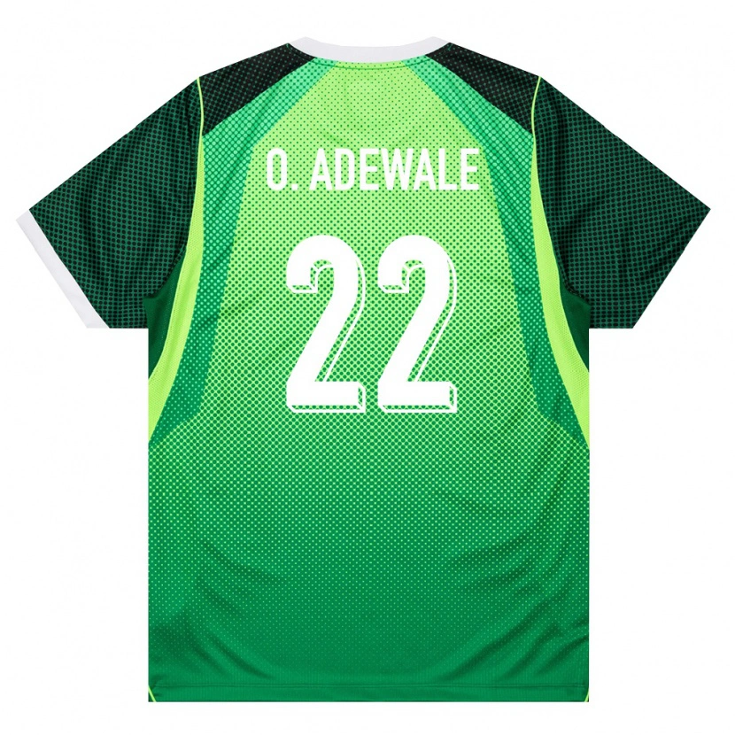 Danxen Niño Camiseta Nigeria Quadri Oluwatobiloba Adewale #22 Verde Blanco 1ª Equipación 26-28 La Camisa México