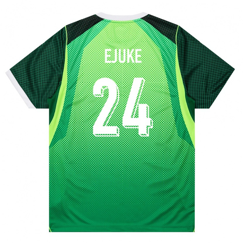 Danxen Niño Camiseta Nigeria Chidera Ejuke #24 Verde Blanco 1ª Equipación 26-28 La Camisa México