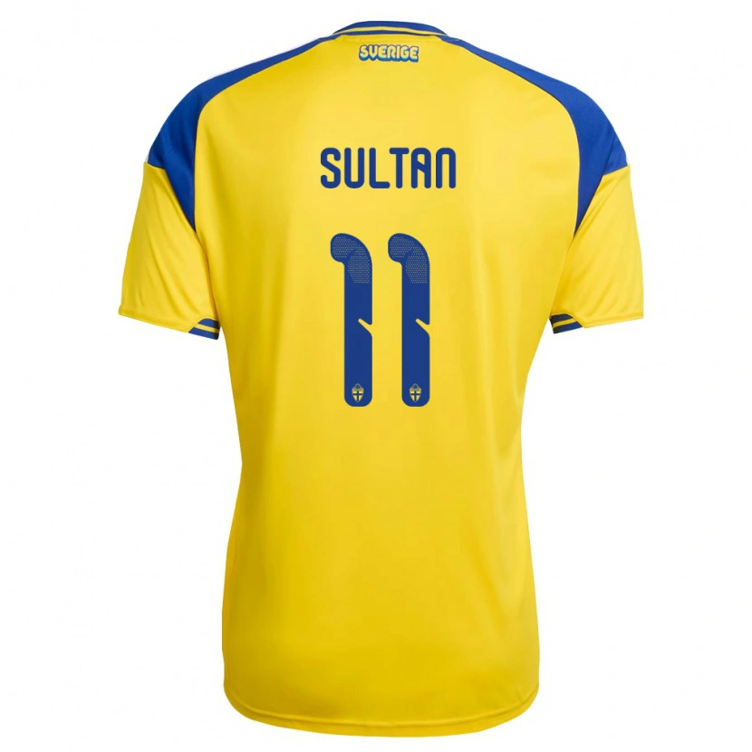 Danxen Niño Camiseta Suecia Haydar Sultan #11 Amarillo Azul Blanco 1ª Equipación 26-28 La Camisa México