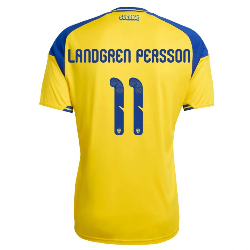 Danxen Niño Camiseta Suecia Lucas Landgren Persson #11 Amarillo Azul Blanco 1ª Equipación 26-28 La Camisa México