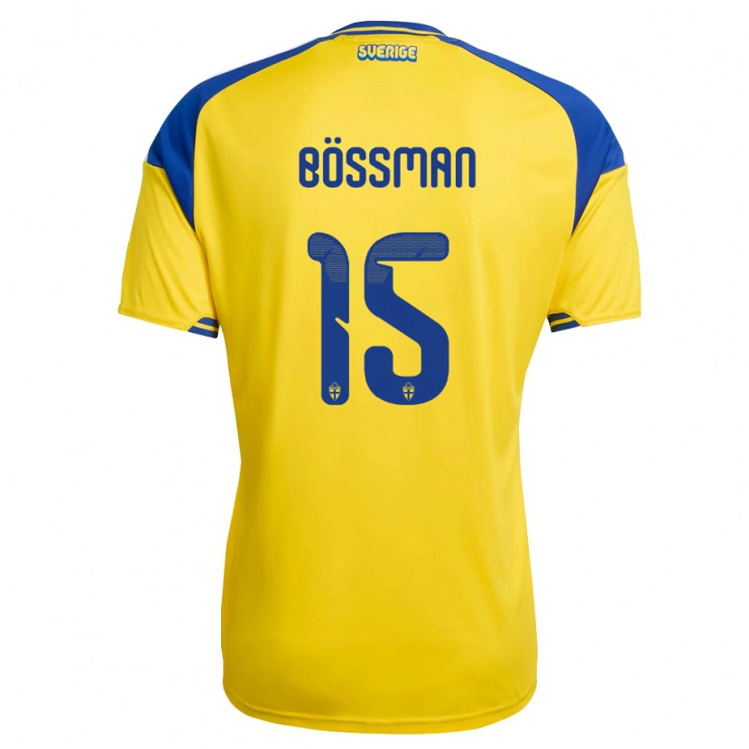 Danxen Niño Camiseta Suecia Beppe Bössman #15 Amarillo Azul Blanco 1ª Equipación 26-28 La Camisa México