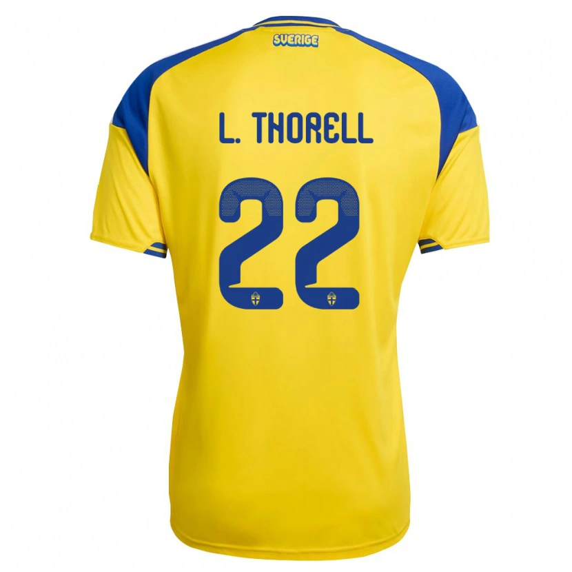 Danxen Niño Camiseta Suecia Ludwig Malachowski Thorell #22 Amarillo Azul Blanco 1ª Equipación 26-28 La Camisa México