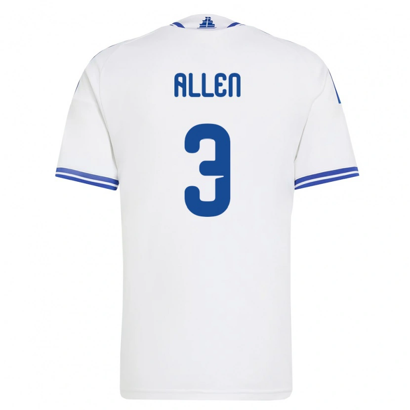 Danxen Niño Camiseta Grecia Noah Allen #3 Blanco Azul 1ª Equipación 26-28 La Camisa México