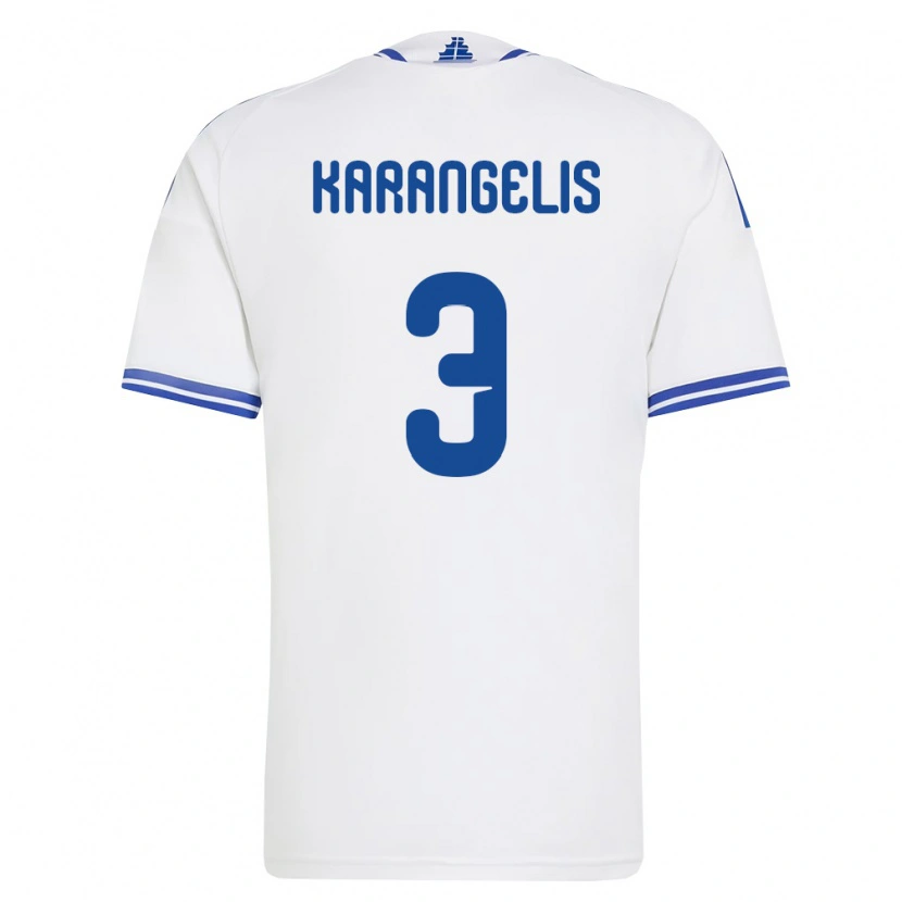 Danxen Niño Camiseta Grecia Konstantinos Karangelis #3 Blanco Azul 1ª Equipación 26-28 La Camisa México