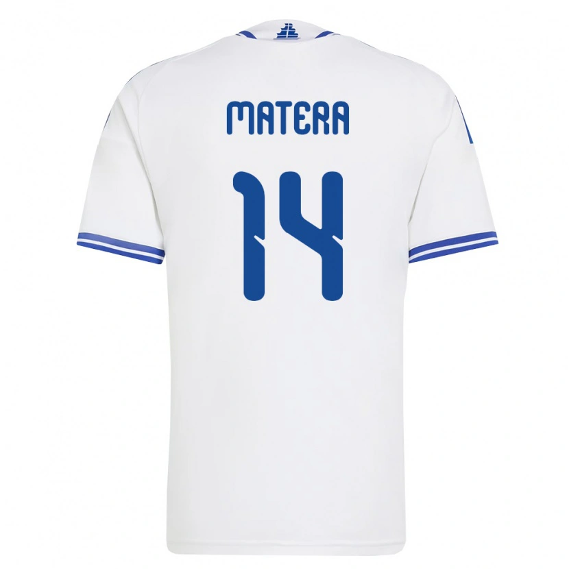 Danxen Niño Camiseta Grecia Marios Matera #14 Blanco Azul 1ª Equipación 26-28 La Camisa México