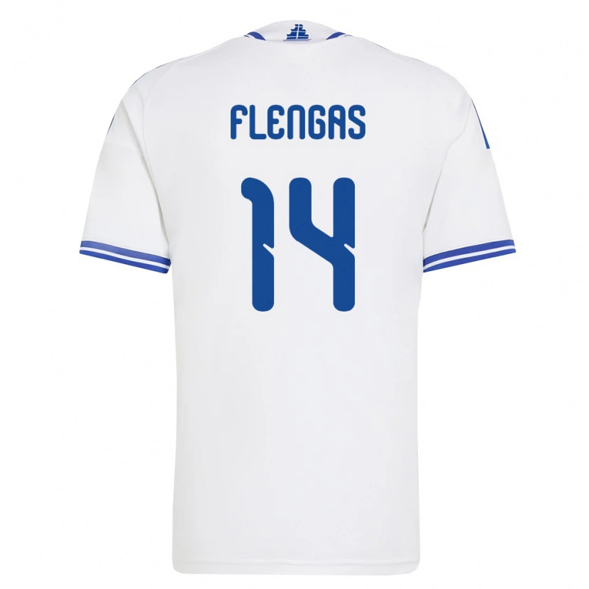 Danxen Niño Camiseta Grecia Athanasios Flengas #14 Blanco Azul 1ª Equipación 26-28 La Camisa México