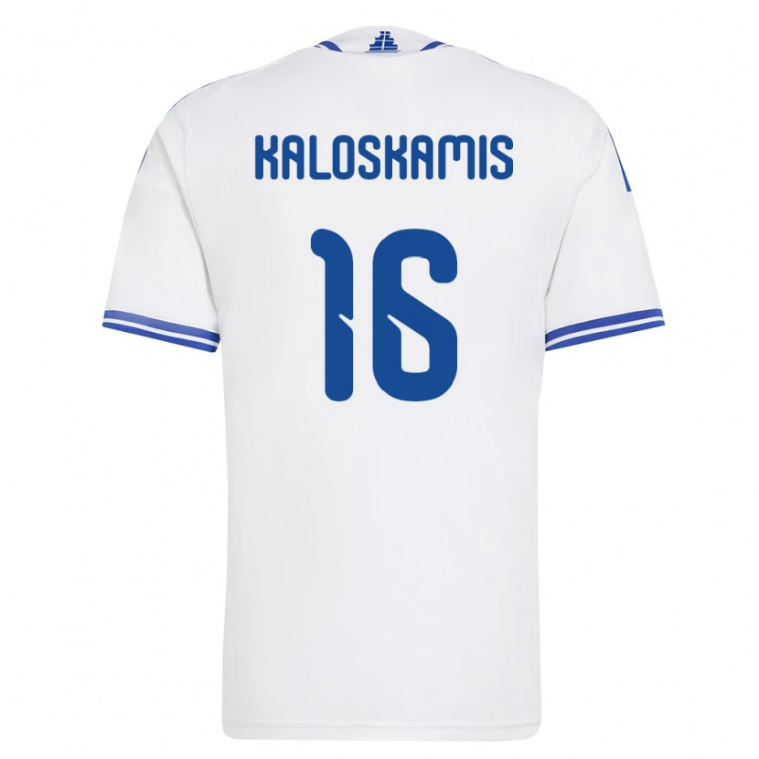 Danxen Niño Camiseta Grecia Nektarios Kaloskamis #16 Blanco Azul 1ª Equipación 26-28 La Camisa México