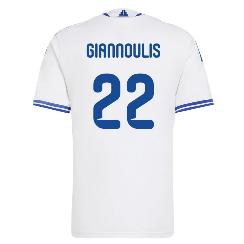 Danxen Niño Camiseta Grecia Dimitrios Giannoulis #22 Blanco Azul 1ª Equipación 26-28 La Camisa México