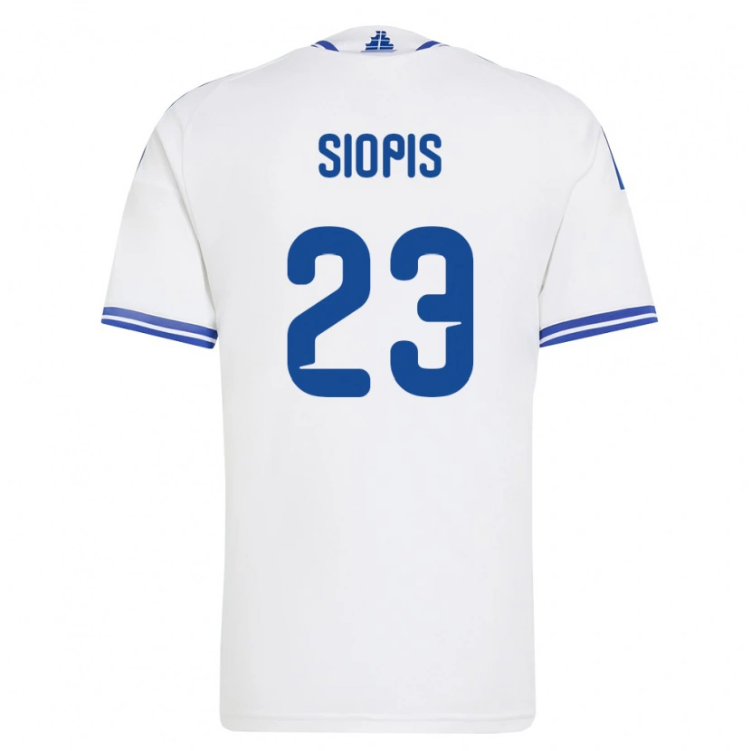 Danxen Niño Camiseta Grecia Manolis Siopis #23 Blanco Azul 1ª Equipación 26-28 La Camisa México