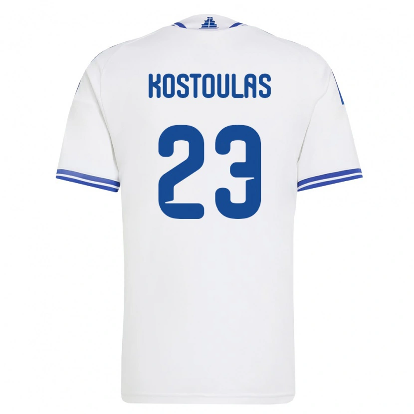 Danxen Niño Camiseta Grecia Konstantinos Kostoulas #23 Blanco Azul 1ª Equipación 26-28 La Camisa México