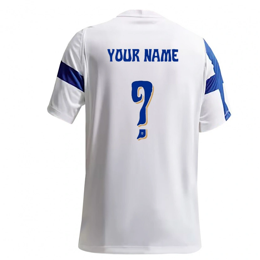 Danxen Niño Camiseta Finlandia Su Nombre #0 Blanco Azul 1ª Equipación 26-28 La Camisa México