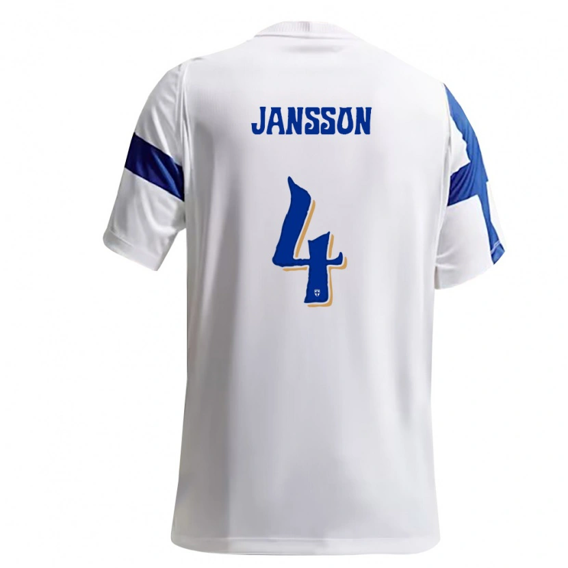Danxen Niño Camiseta Finlandia Rony Jansson #4 Blanco Azul 1ª Equipación 26-28 La Camisa México
