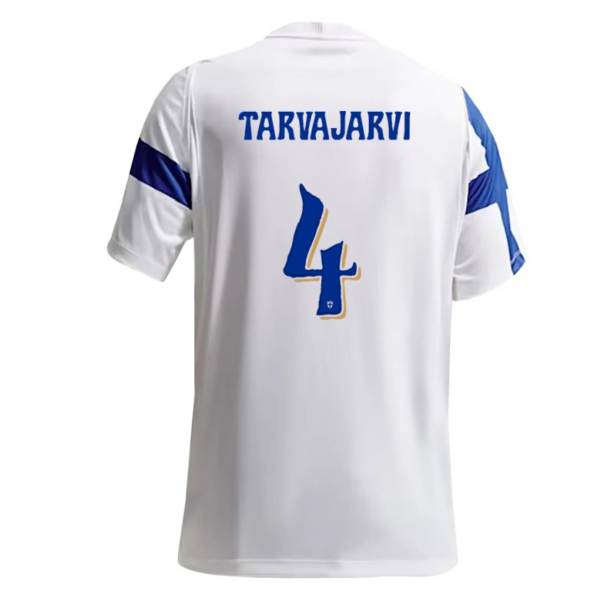 Danxen Niño Camiseta Finlandia Niilo Tarvajärvi #4 Blanco Azul 1ª Equipación 26-28 La Camisa México