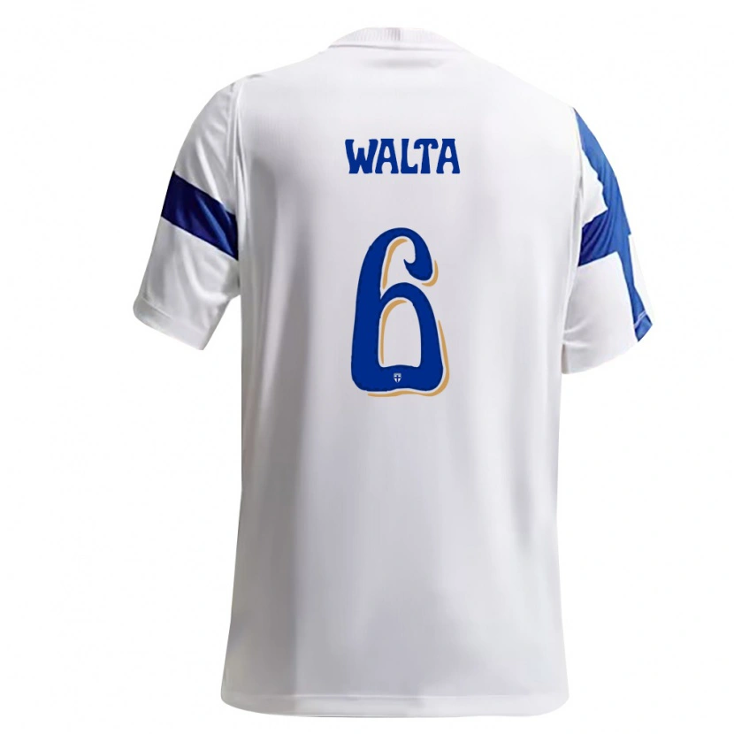 Danxen Niño Camiseta Finlandia Leo Walta #6 Blanco Azul 1ª Equipación 26-28 La Camisa México