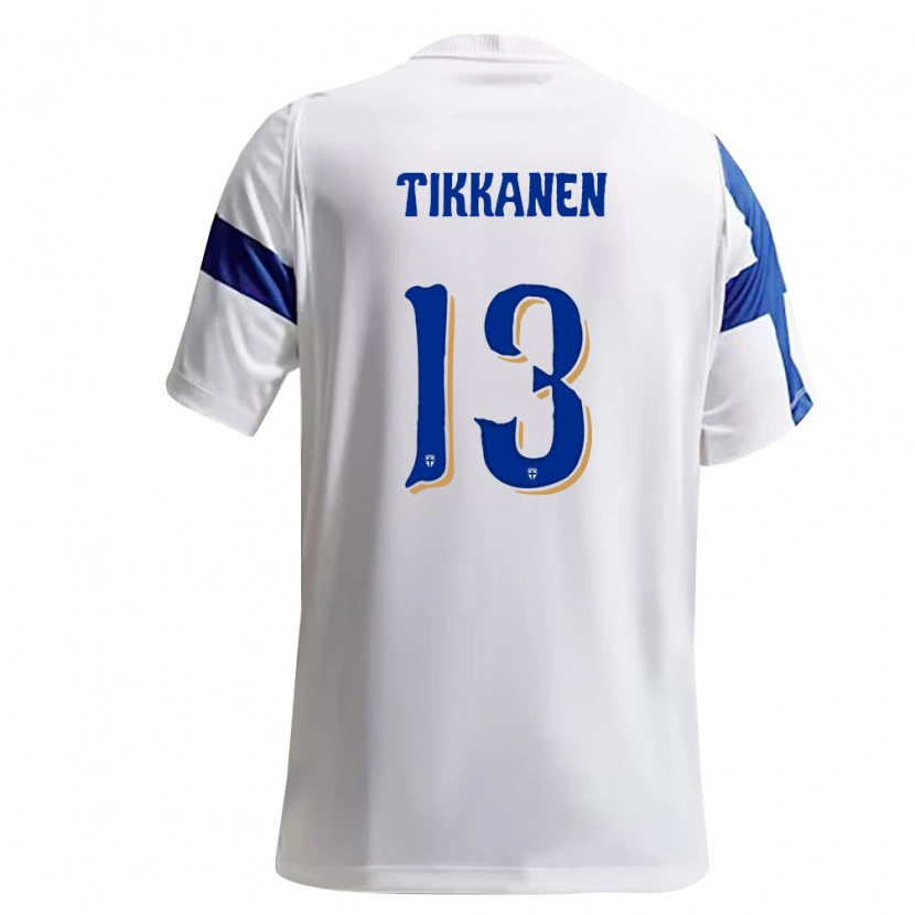 Danxen Niño Camiseta Finlandia Rasmus Tikkanen #13 Blanco Azul 1ª Equipación 26-28 La Camisa México
