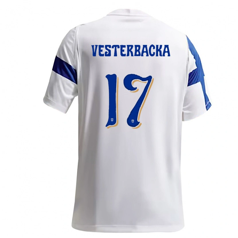 Danxen Niño Camiseta Finlandia Leon Vesterbacka #17 Blanco Azul 1ª Equipación 26-28 La Camisa México
