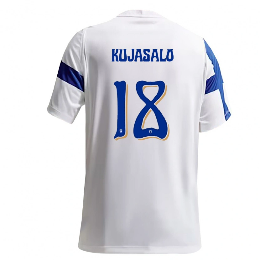 Danxen Niño Camiseta Finlandia Niilo Kujasalo #18 Blanco Azul 1ª Equipación 26-28 La Camisa México