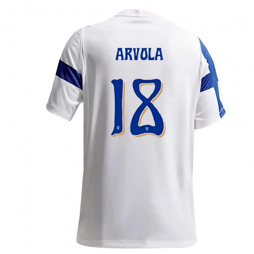 Danxen Niño Camiseta Finlandia Ilari Arvola #18 Blanco Azul 1ª Equipación 26-28 La Camisa México