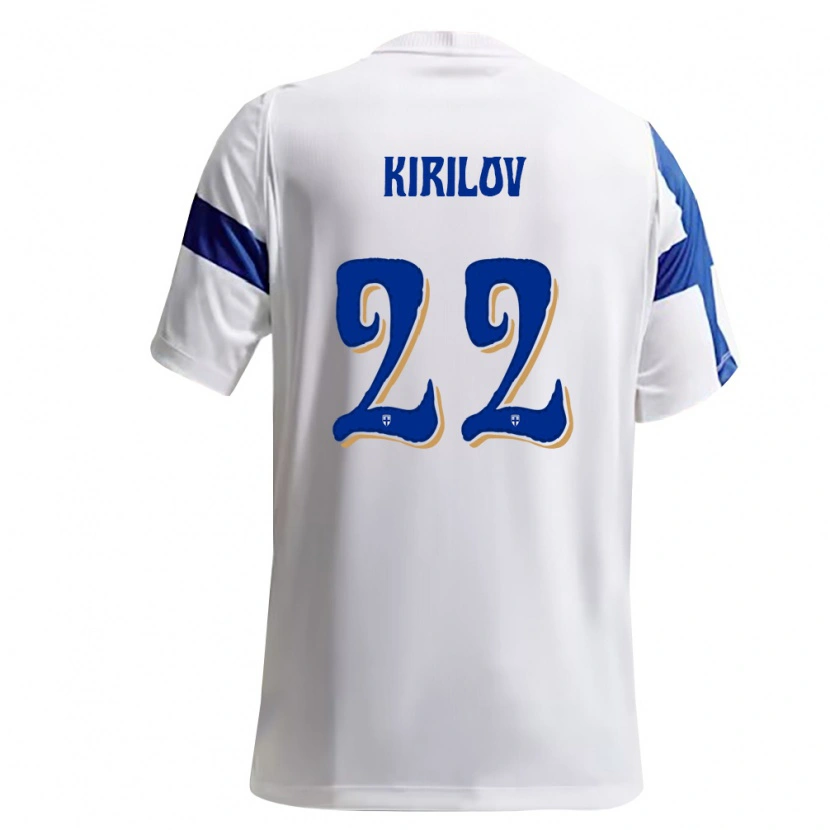 Danxen Niño Camiseta Finlandia Martin Kirilov #22 Blanco Azul 1ª Equipación 26-28 La Camisa México