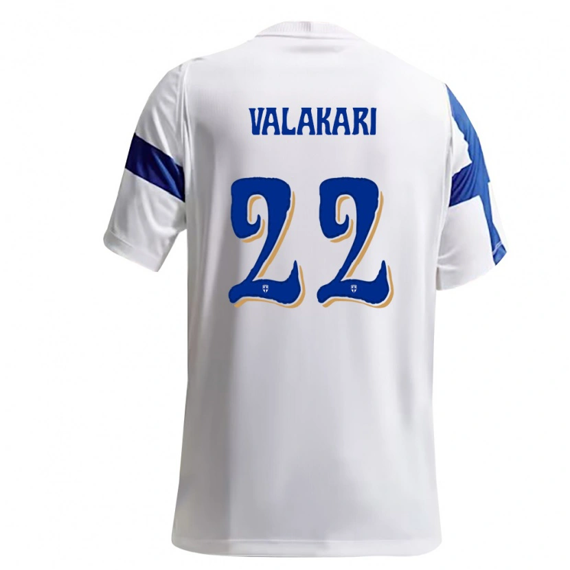 Danxen Niño Camiseta Finlandia Onni Valakari #22 Blanco Azul 1ª Equipación 26-28 La Camisa México