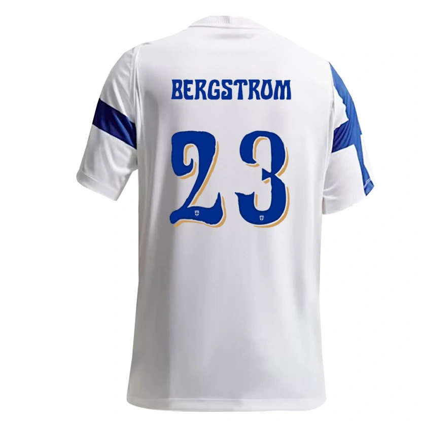 Danxen Niño Camiseta Finlandia Lucas Bergström #23 Blanco Azul 1ª Equipación 26-28 La Camisa México
